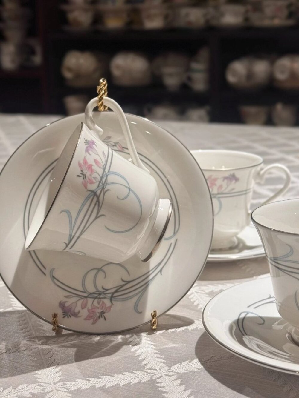 Vintage Royal Doulton Allegro H5109 4 Teacup Saucer Sets